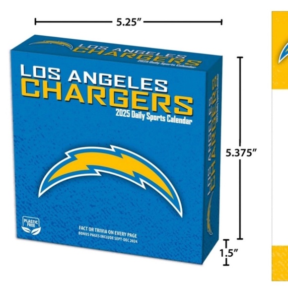 NFL Los Angeles Chargers 2025 Desk Calendar Brand New In Box - Picture 5 of 7